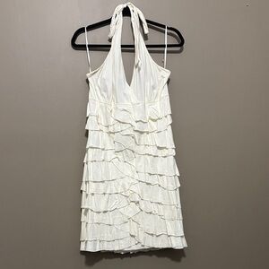 Express Ivory Halter Backless Dress